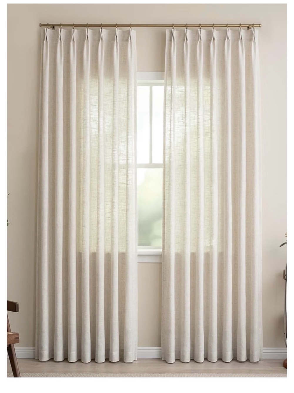 2 packages - each package has 2 -Three Girls Linen-Style Sheer Curtains in Cream